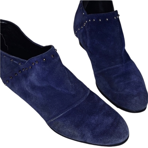 Vero Cuoio Italian Blue Suede Booties Boots 36 6 - Picture 3 of 5
